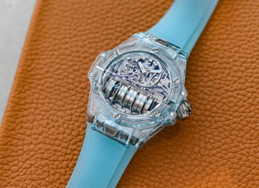 The Cheap Replica Hublot Big Bang MP-11 Water Blue Sapphire Watches, With 14 Days Of Power